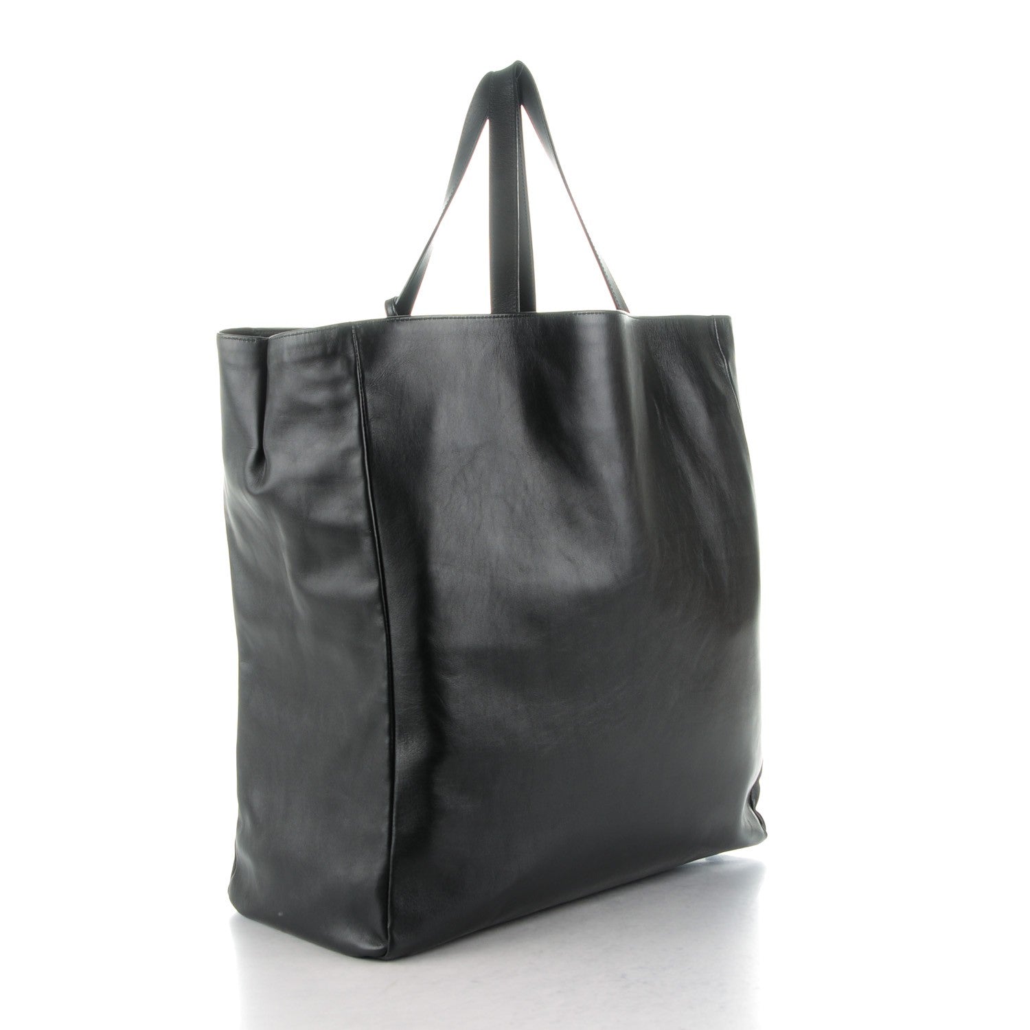 Saint Laurent Calfskin Suede Reversible Shopping Tote Black 3 of 10