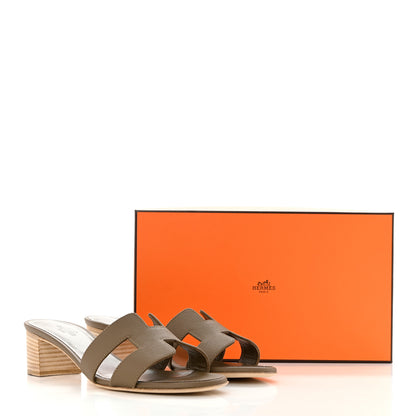 Hermes Epsom Oasis Sandals 38 Etoupe 9 of 9