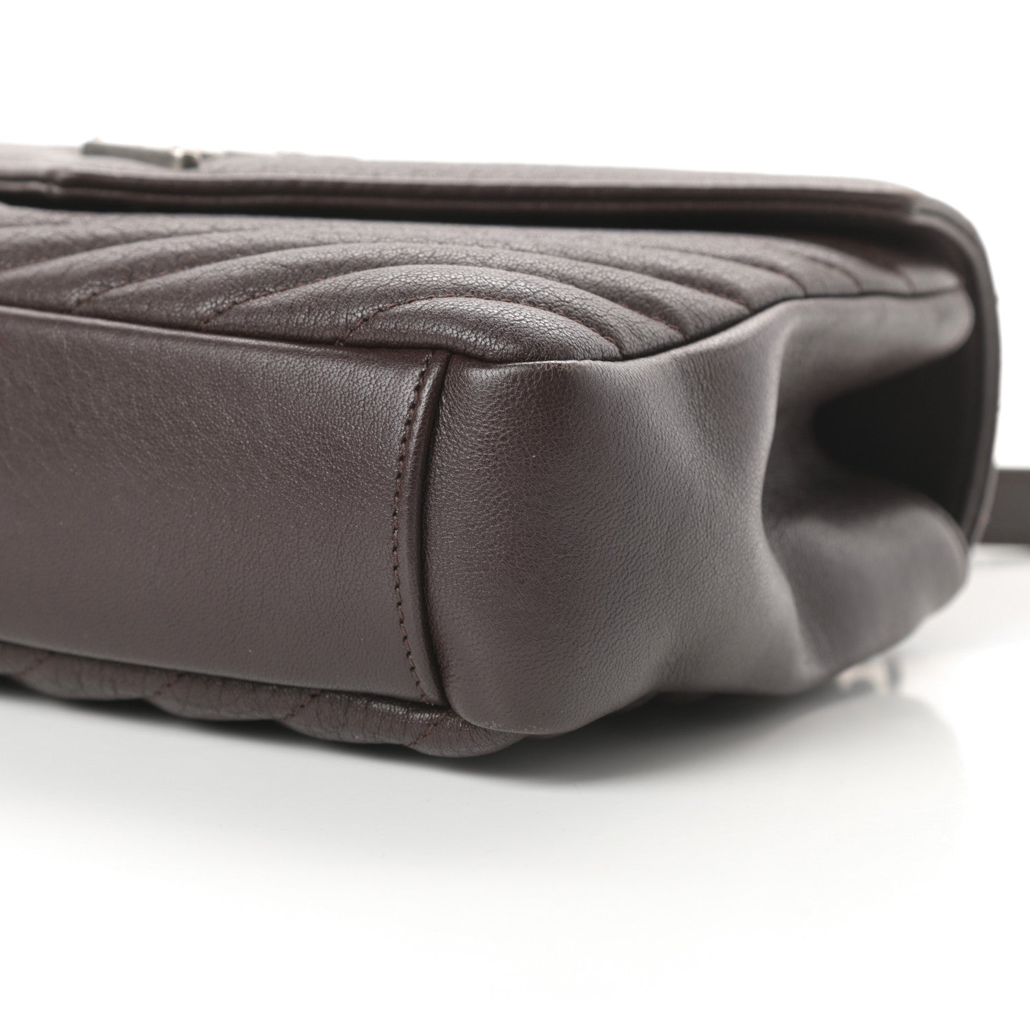 Saint Laurent Lambskin Matelasse Chevron Monogram Medium College Bag Faggio 10 of 12