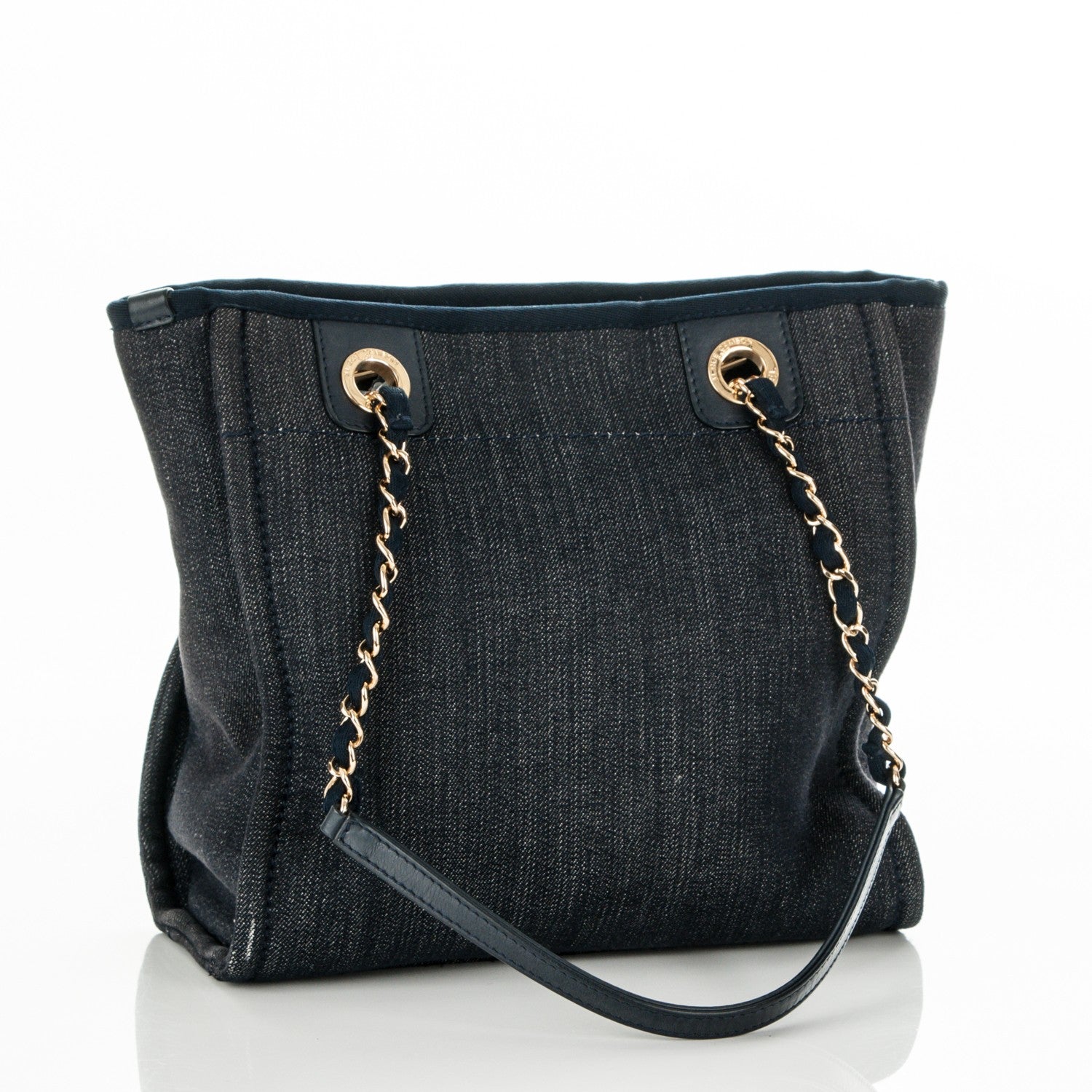 Chanel Canvas Mini Deauville Tote Dark Blue 3 of 7