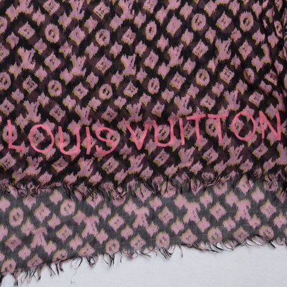 Louis Vuitton Cashmere Silk Monogram Ikat Etole Stole Black 4 of 4