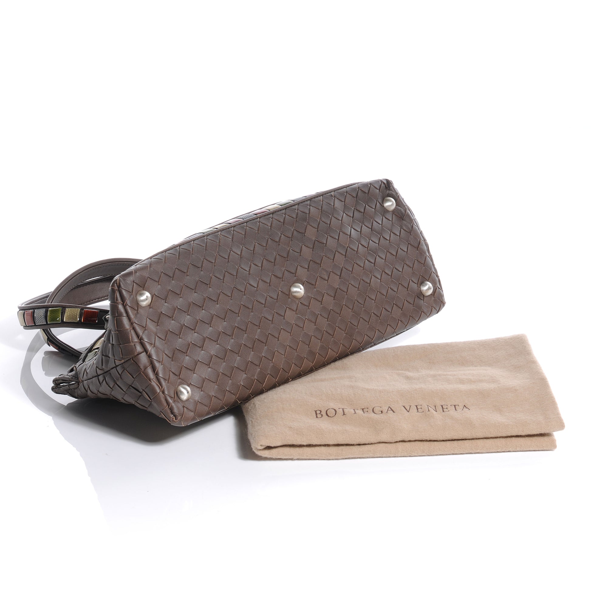 Bottega Veneta Leather Woven Viva Italia Frame Bag 4 of 8