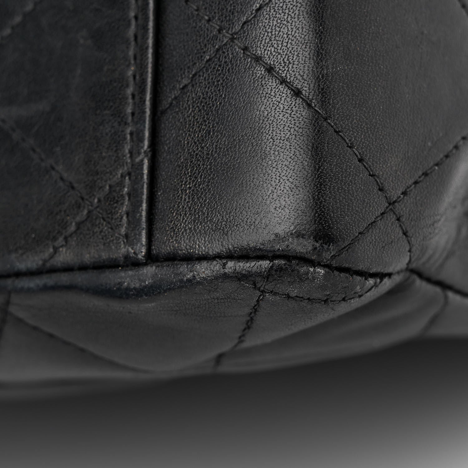 Chanel Lambskin Quilted XL Jumbo Single Flap Black 17 of 19