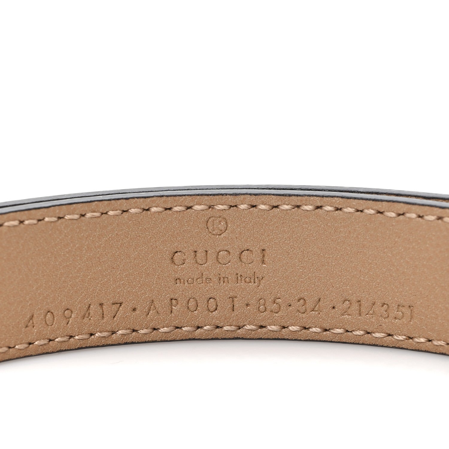 Gucci Moon Calfskin Double G 20mm Belt 85 34 Natural Tan 3 of 4