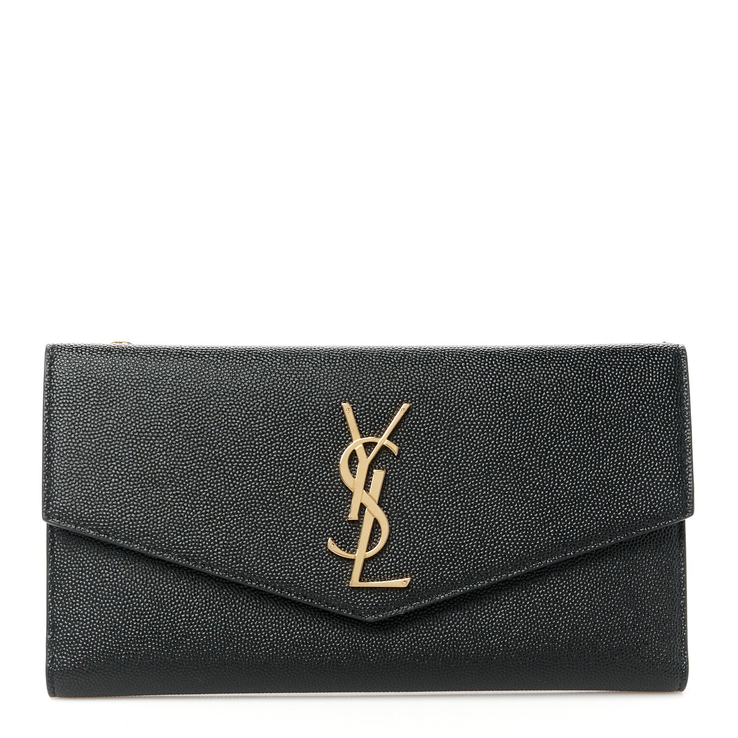 Saint Laurent Grain De Poudre Monogram Uptown Wallet Black 1 of 11