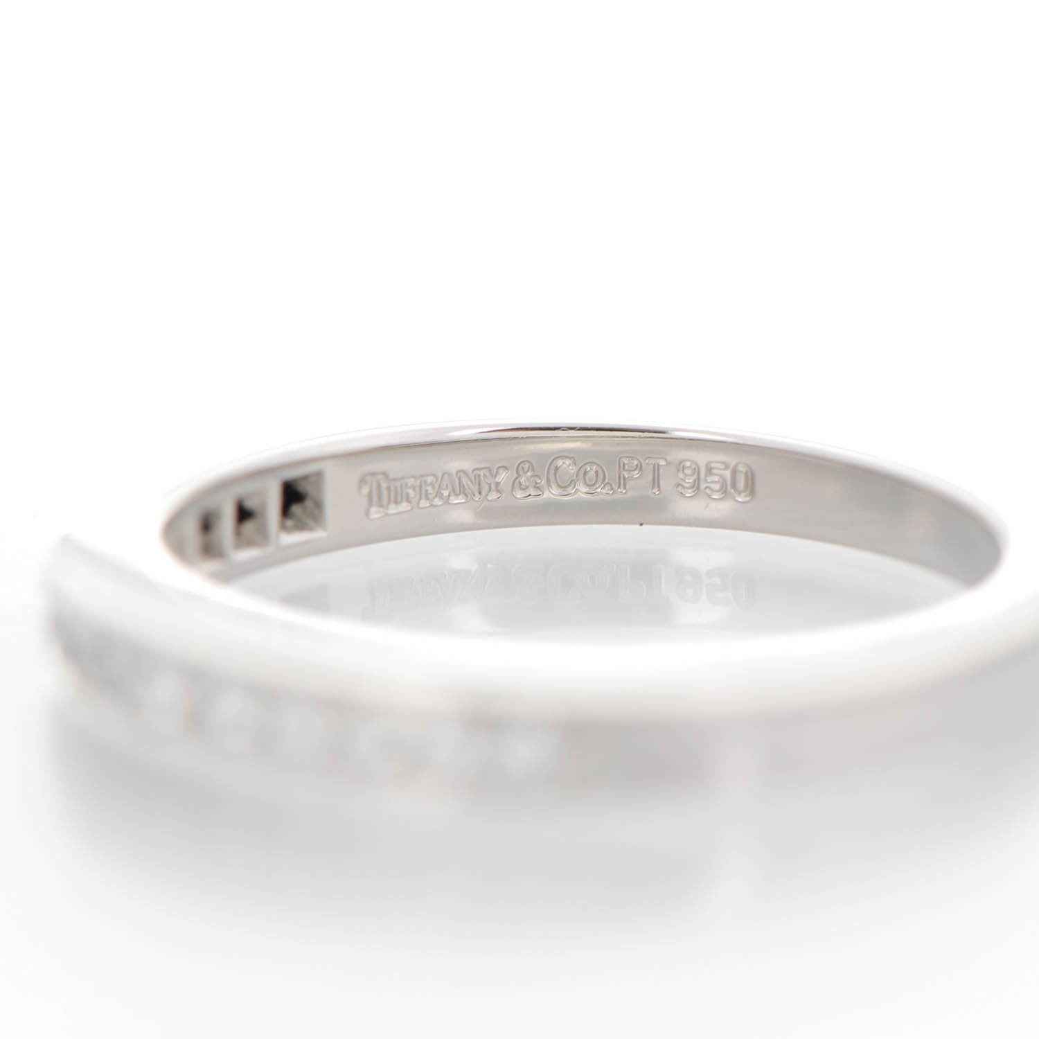 Tiffany Platinum Diamond Half Circle Wedding Band Ring 6.25 5 of 7