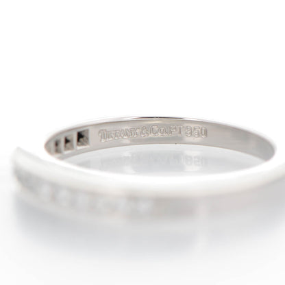 Tiffany Platinum Diamond Half Circle Wedding Band Ring 6.25 5 of 7