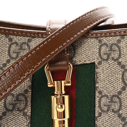 Gucci GG Supreme Monogram Azalea Calfskin Web Mini Jackie 1961 Hobo Beige Ebony Brown Sugar 8 of 10