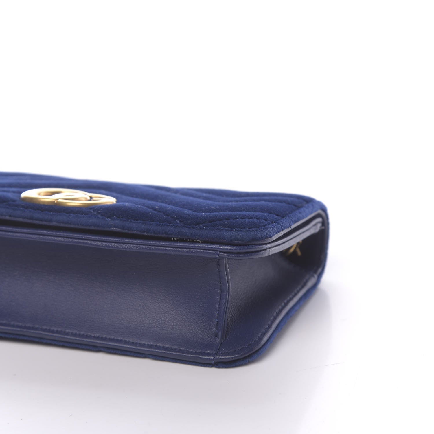 Gucci Velvet Matelasse GG Marmont Mini Bag Cobalt Blue 8 of 11