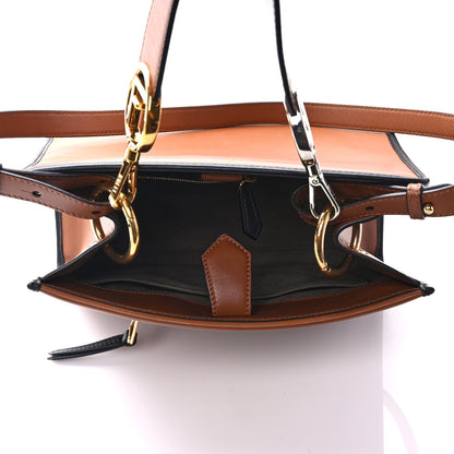 Fendi Vitello Century Opaco F is Fendi Bi-Color Small Runaway Satchel Corteccia Black 5 of 9