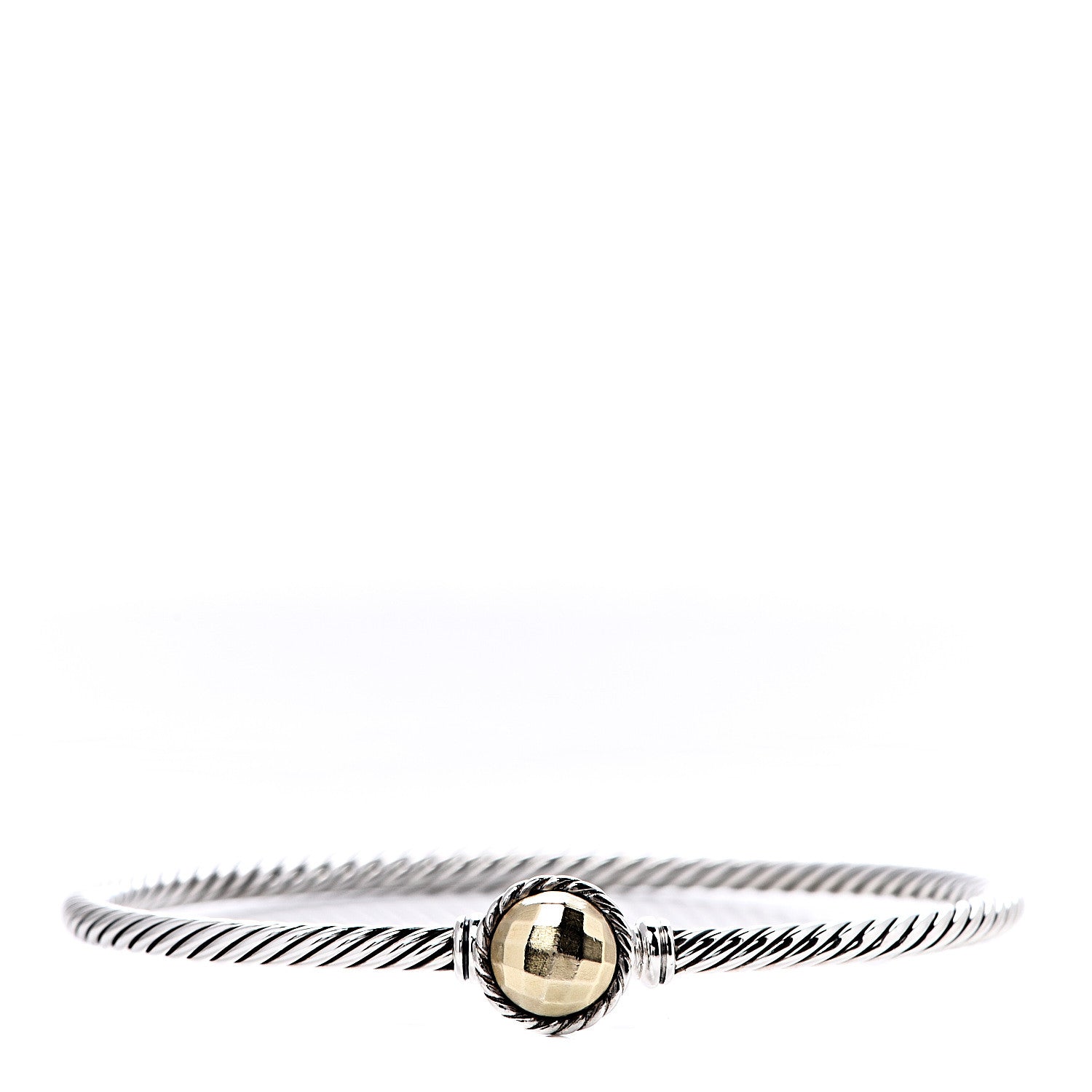 David Yurman Sterling Silver 18K Yellow Gold 3mm Chatelaine Bracelet 1 of 5