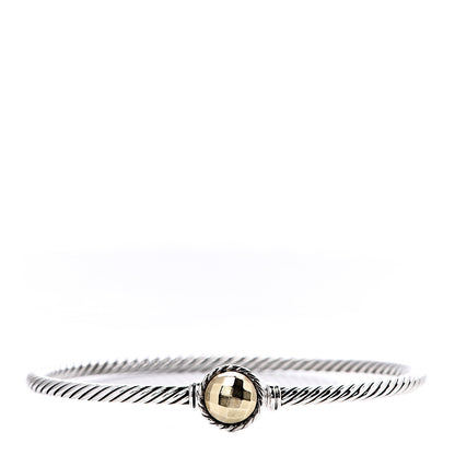 David Yurman Sterling Silver 18K Yellow Gold 3mm Chatelaine Bracelet 1 of 5