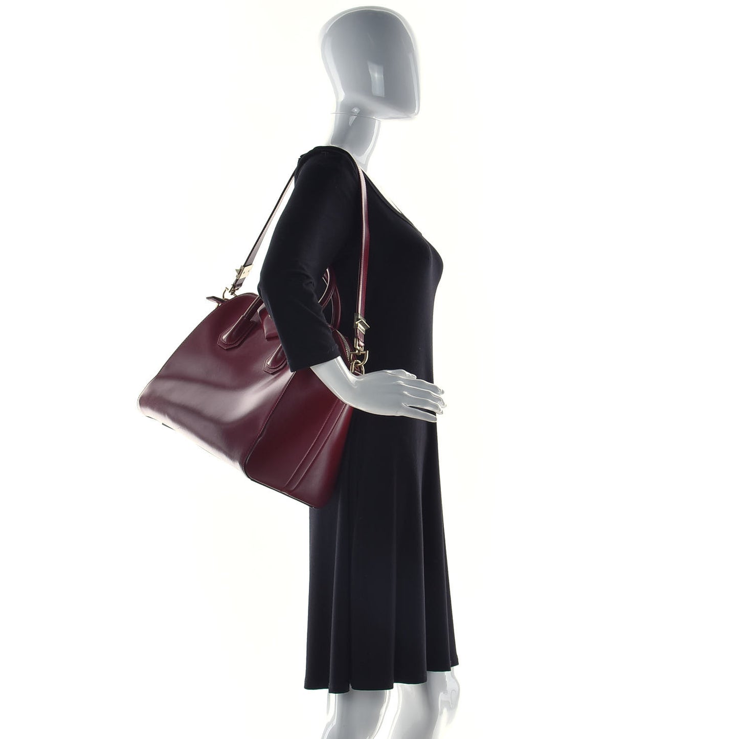 Shiny Lord Calfskin Medium Antigona Burgundy