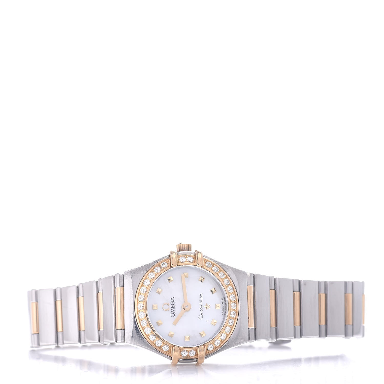 Omega Stainless Steel 18K Yellow Gold Diamond Bezel Mother of Pearl 23mm Constellation My Choice Quartz Watch 895.1243 2 of 4