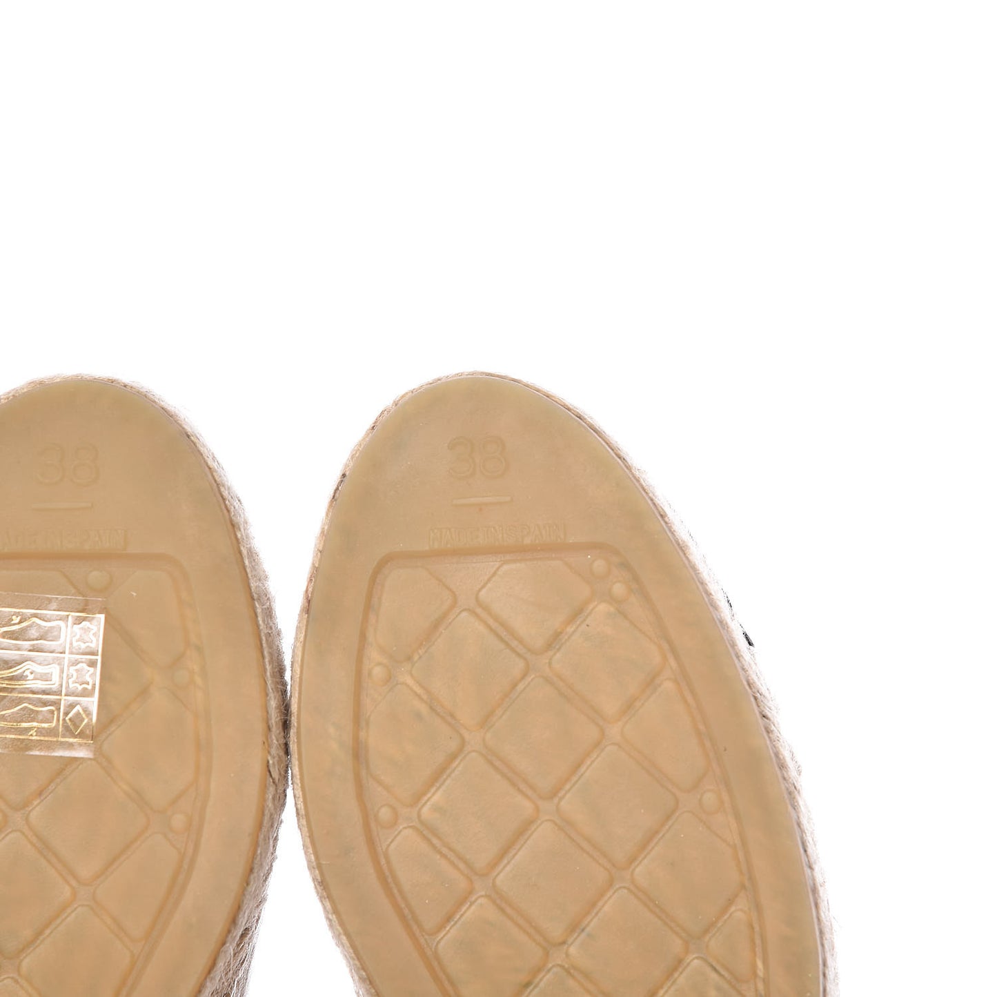 Lambskin CC Espadrilles 38 Beige Black