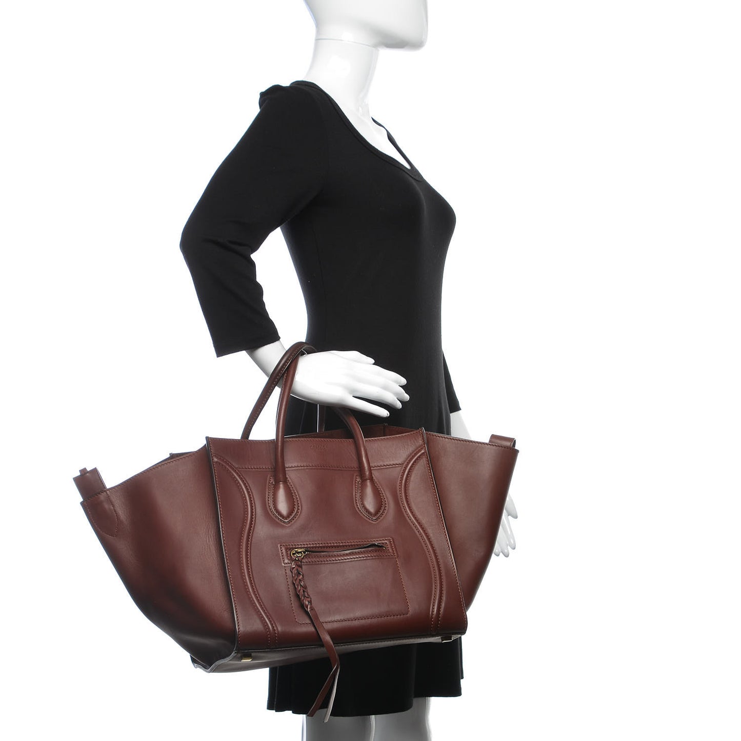 Natural Calfskin Medium Phantom Luggage Burgundy