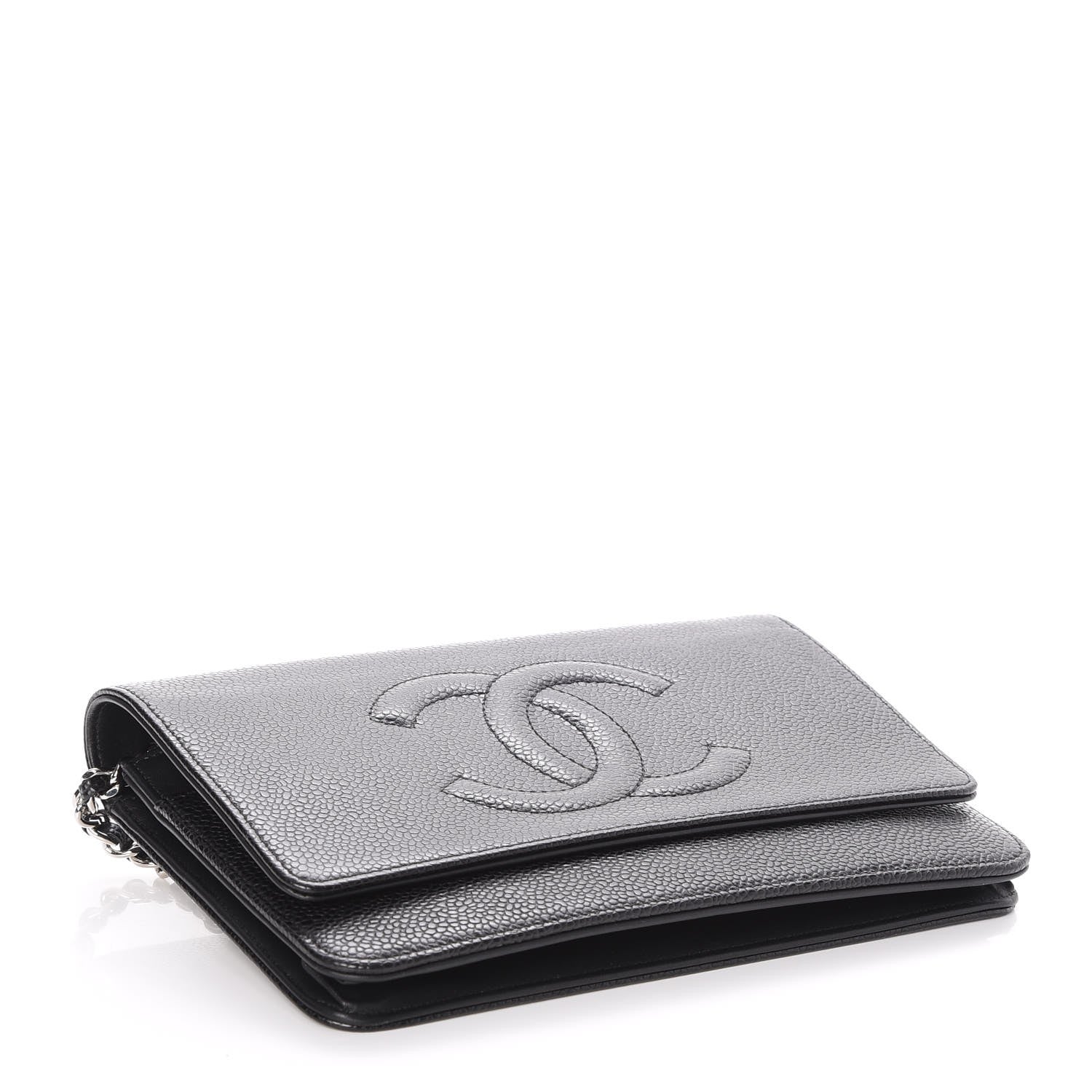 Chanel Caviar Timeless CC Wallet On Chain WOC Black 4 of 9