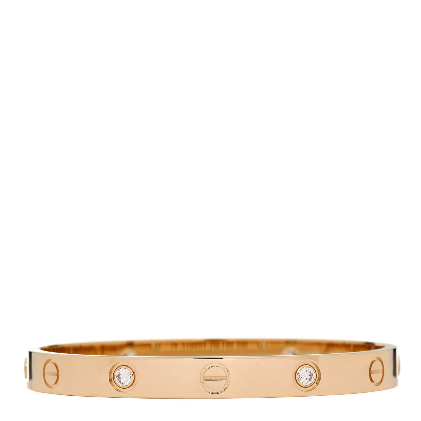18K Yellow Gold 4 Diamond LOVE Bracelet 16