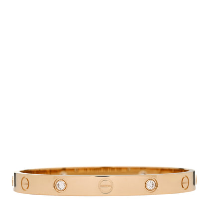 Cartier 18K Yellow Gold 4 Diamond LOVE Bracelet 16 3 of 10