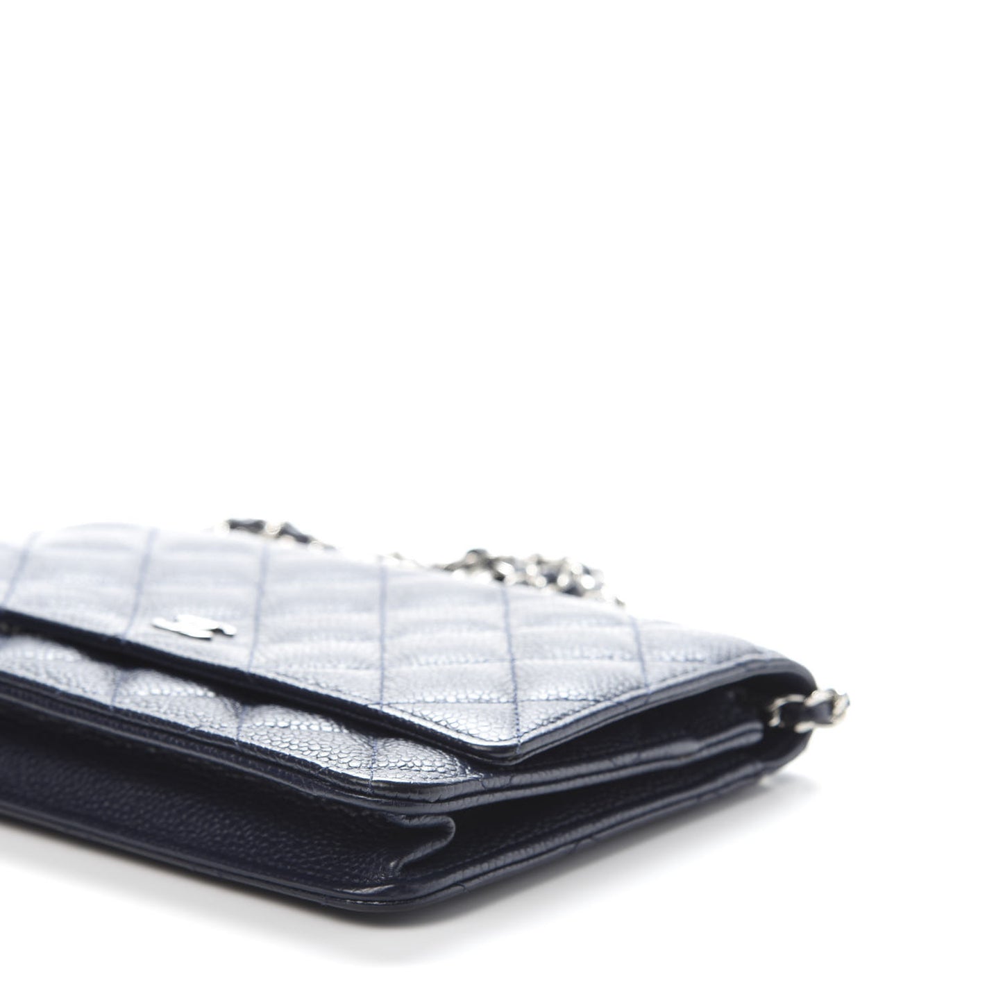 Caviar Quilted Wallet On Chain WOC Blue