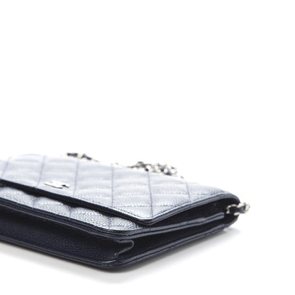 Chanel Caviar Quilted Wallet On Chain WOC Blue 10 of 12