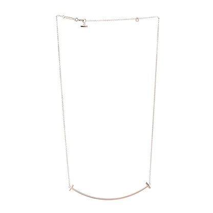 Tiffany 18K Rose Gold T Smile Pendant Necklace 3 of 6