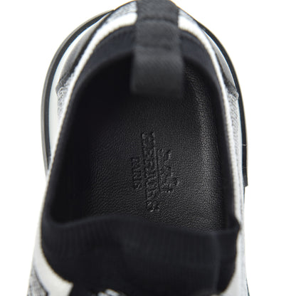Hermes Knit Bi-Color Womens Addict Sneakers 37 Black White 5 of 7