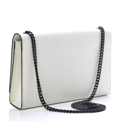 Saint Laurent Grain De Poudre Medium Classic Monogram Kate Satchel Porcellana Black 3 of 12