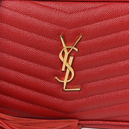 Saint Laurent Grain De Poudre Matelasse Monogram Mini Lou Camera Bag Eros Red 10 of 11