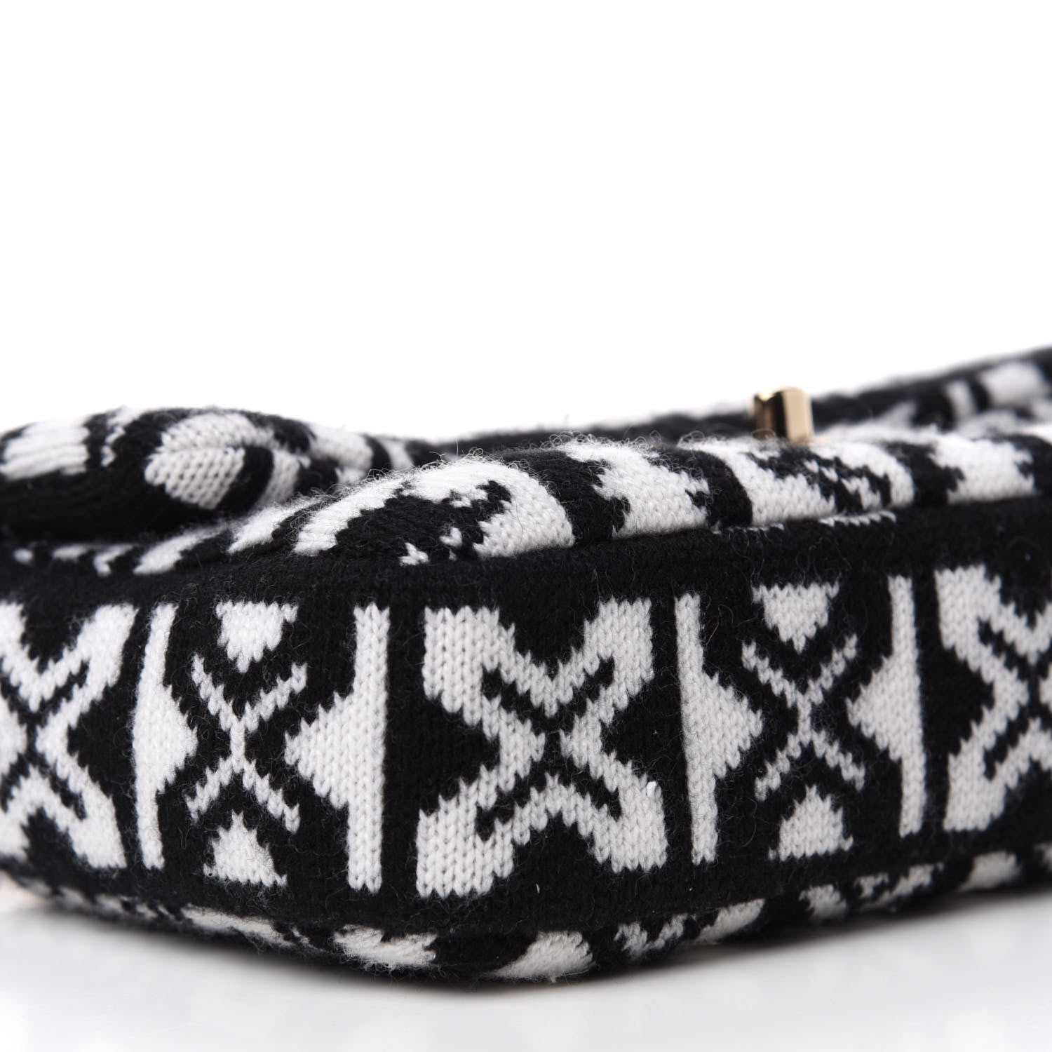 Chanel Cashmere Knit Coco Neige Flap Black White 6 of 10