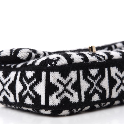 Chanel Cashmere Knit Coco Neige Flap Black White 6 of 10
