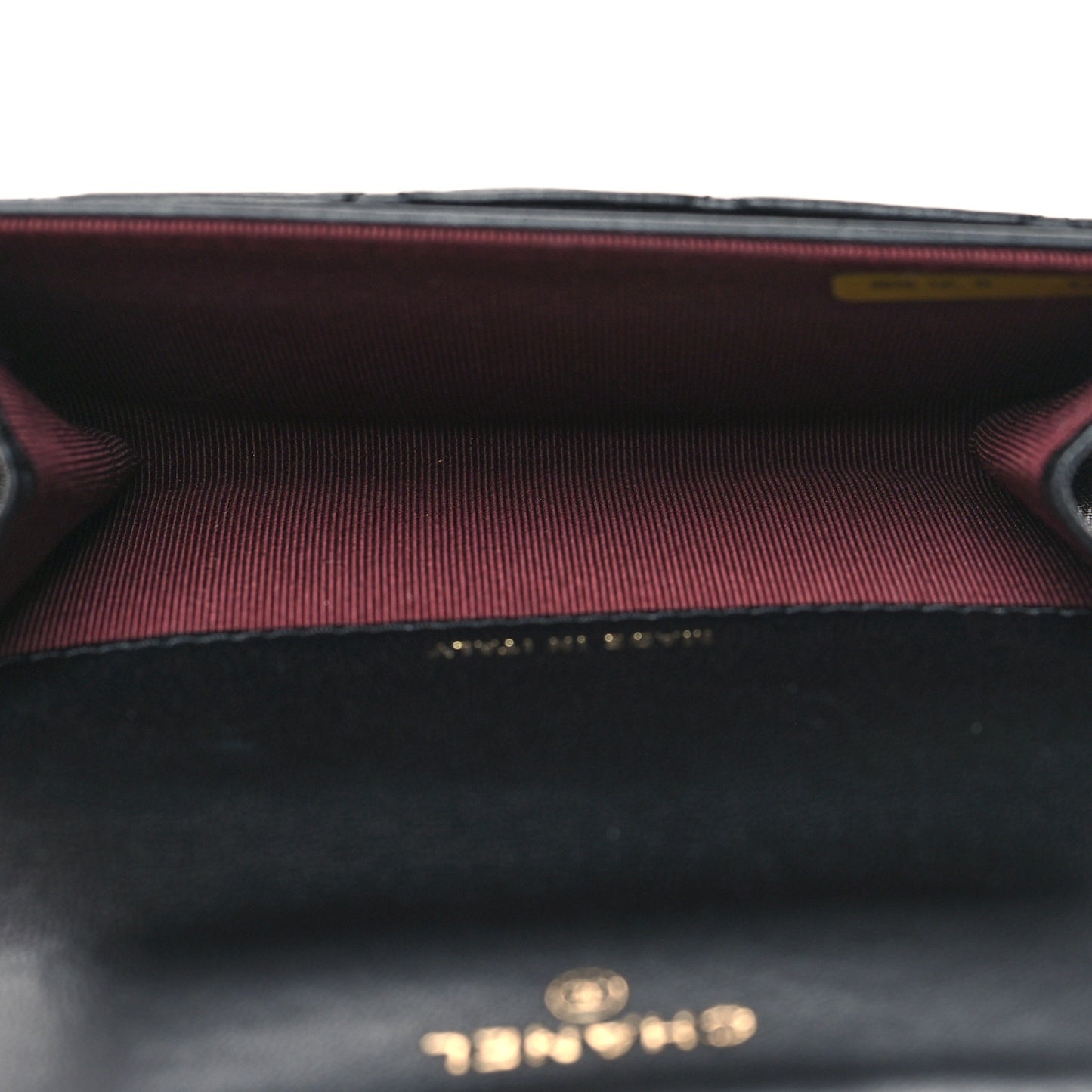 Lambskin Quilted Flap Card Holder Wallet Black