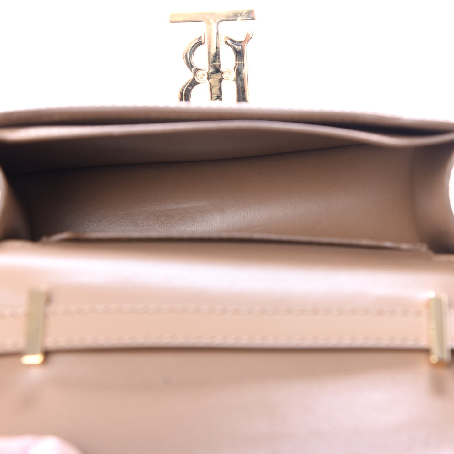 Calfskin Monogram Mini TB Bag Beige
