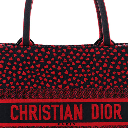 Christian Dior Canvas Embroidered Pop Heart I Love Paris Medium Book Tote Red Multicolor 7 of 11
