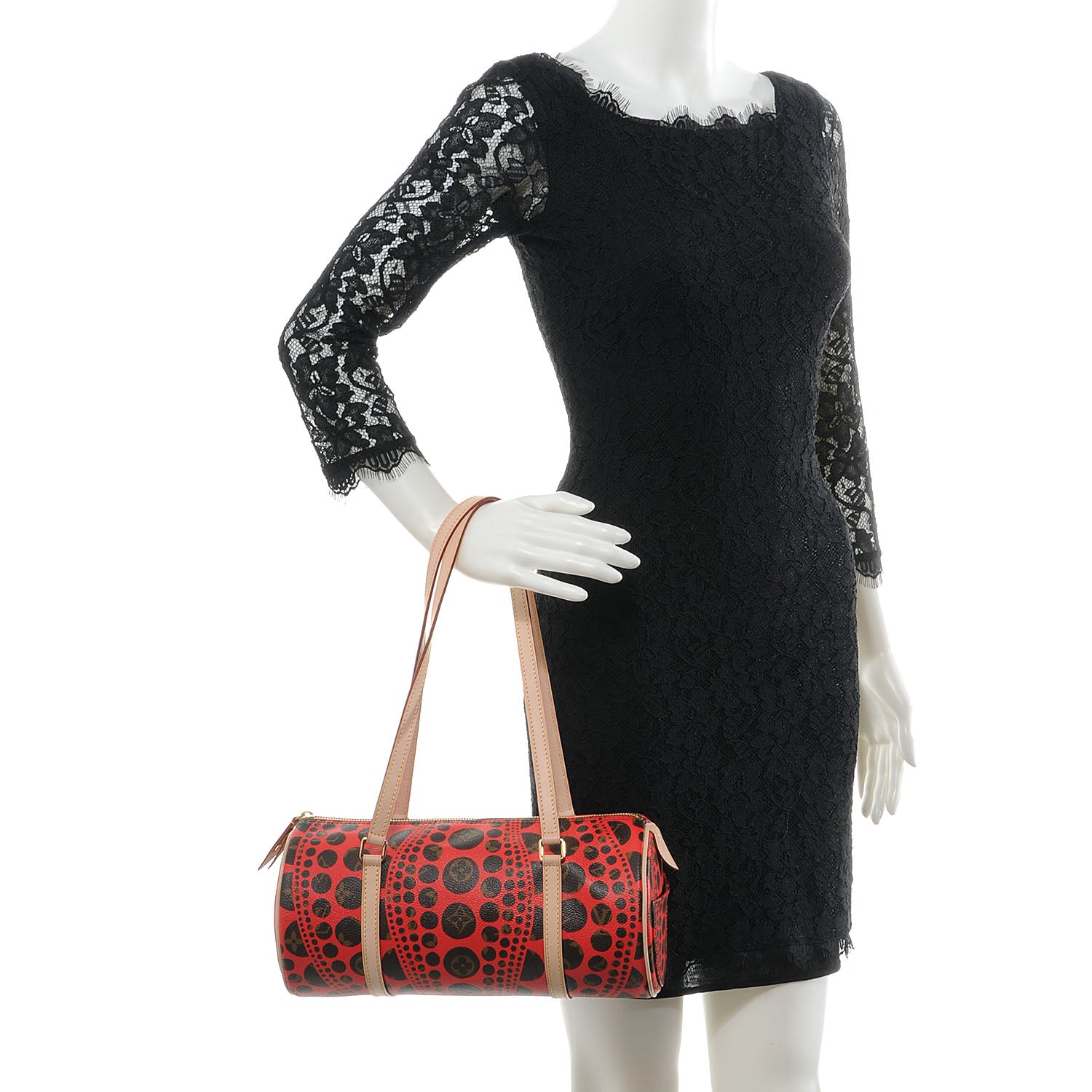 Louis Vuitton Monogram Kusama Pumpkin Dots Papillon 30 Red 2 of 9