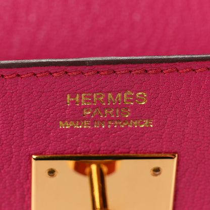Hermes Chevre Mysore Kelly Retourne 32 Rose Shocking 6 of 11