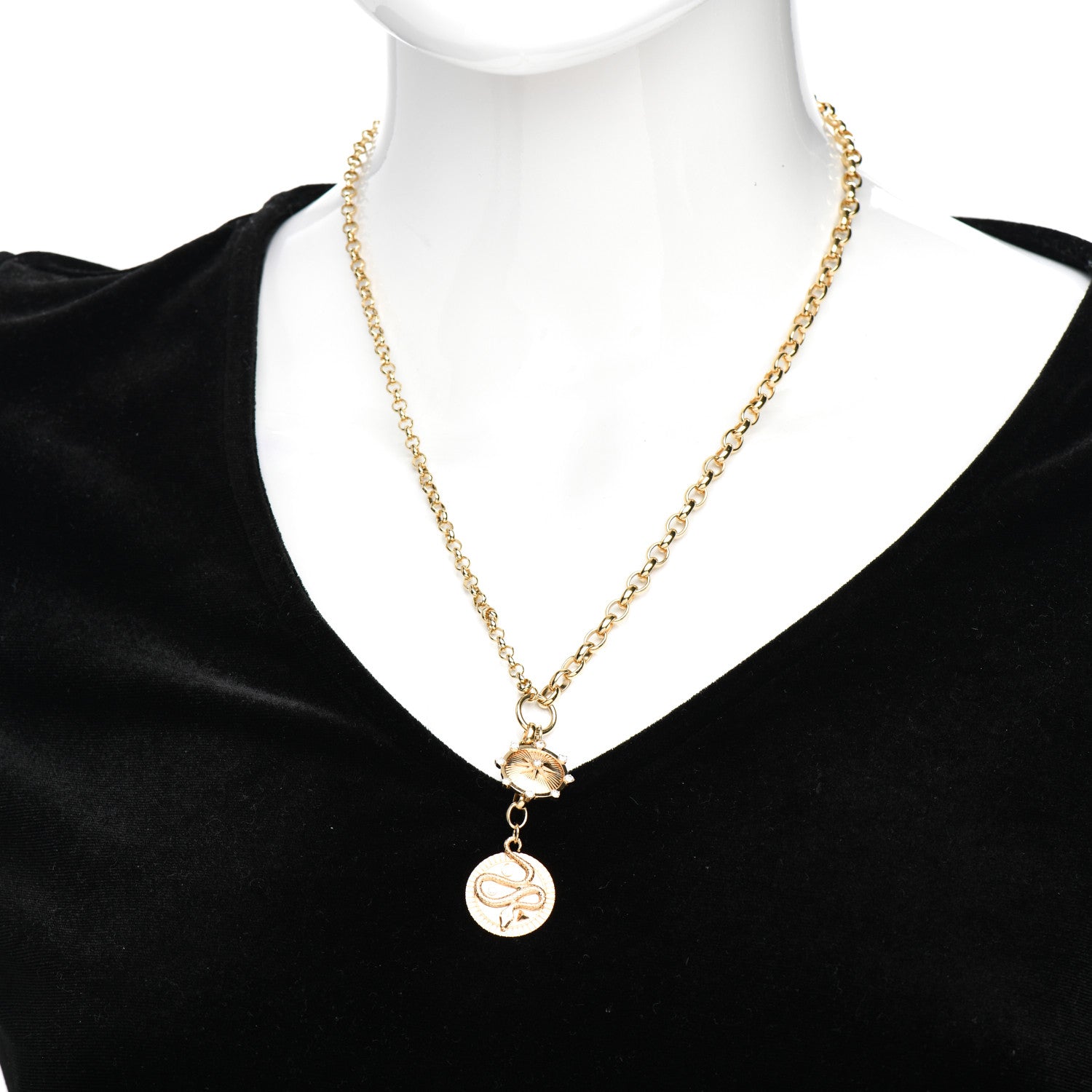 Foundrae 18K Yellow Gold Diamond Medium Wholeness Mixed Belcher Chain Charm Necklace 2 of 5