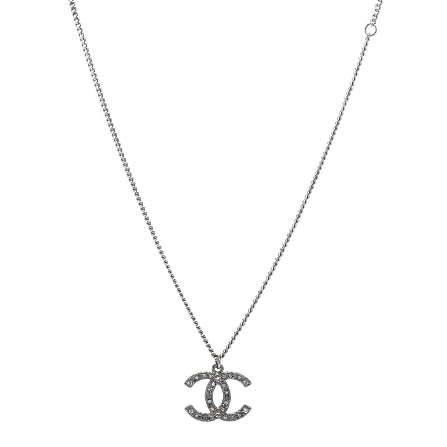 Crystal Timeless CC Necklace Ruthenium