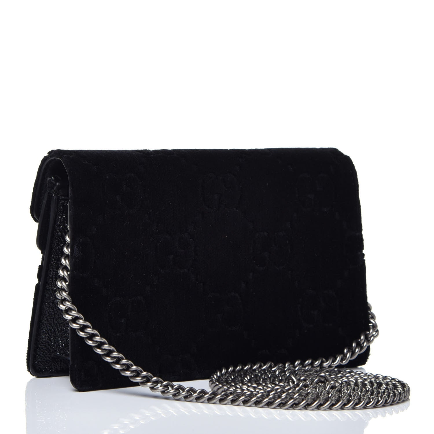 Gucci Velvet GG Monogram Super Mini Dionysus Shoulder Bag Black 3 of 8