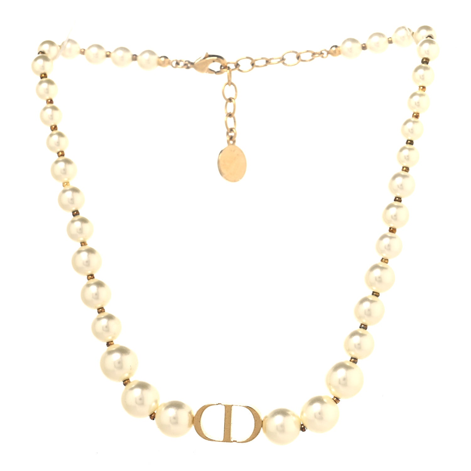 Christian Dior Pearl 30 Montaigne Choker Necklace Gold 1841954