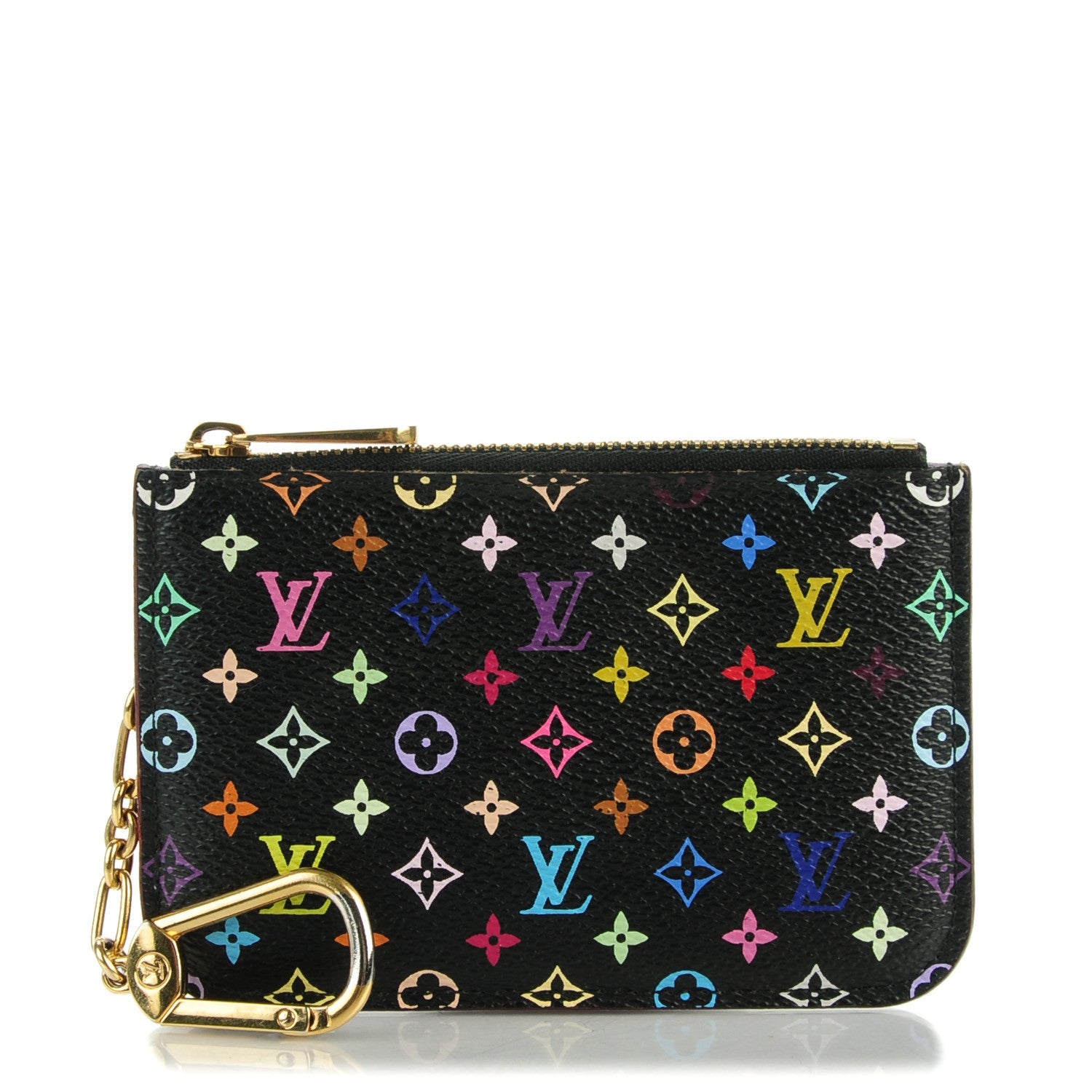 Louis Vuitton Monogram Multicolor Key Pouch Black Violet 1 of 7