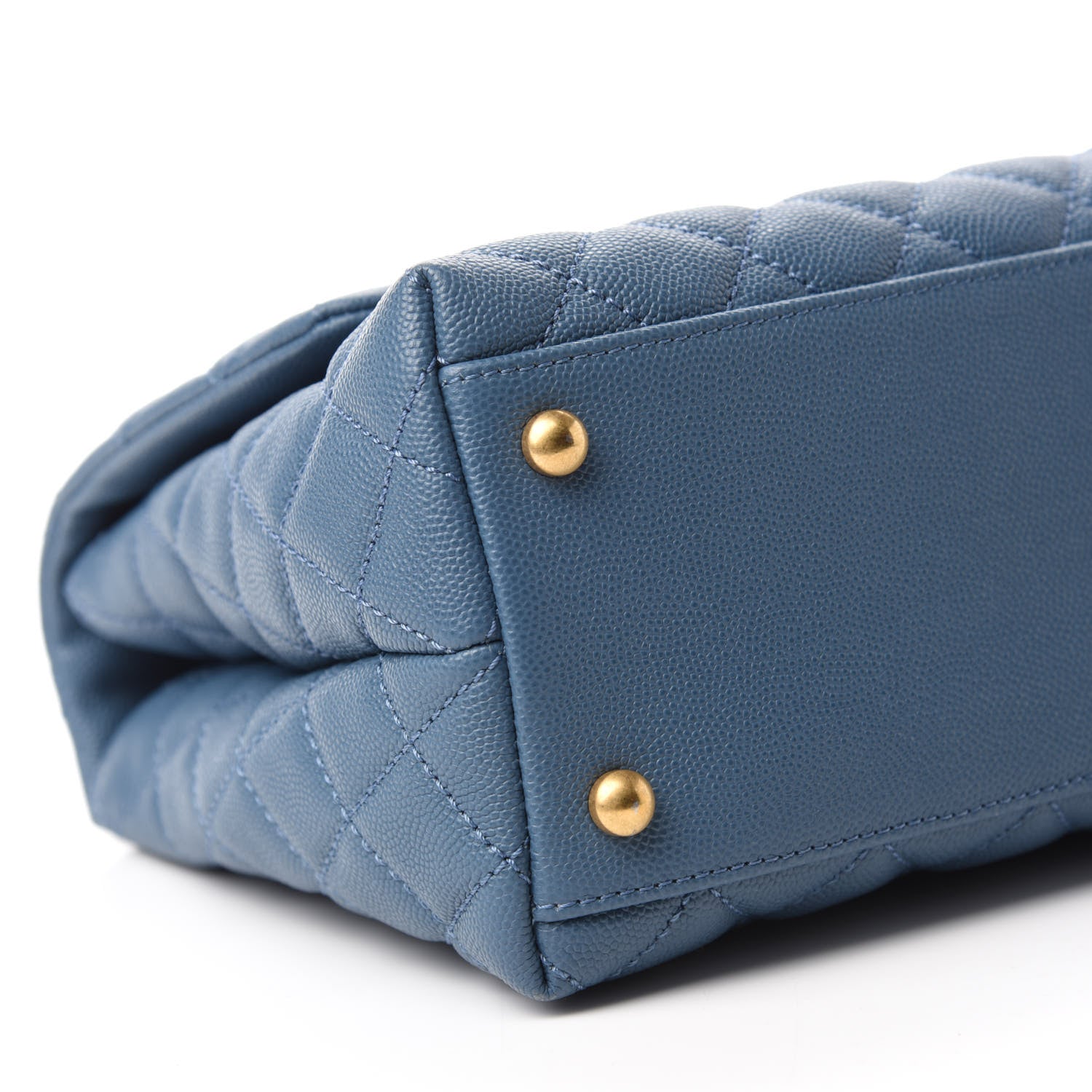 Chanel Caviar Lizard Quilted Small Coco Handle Flap Blue 6 of 10