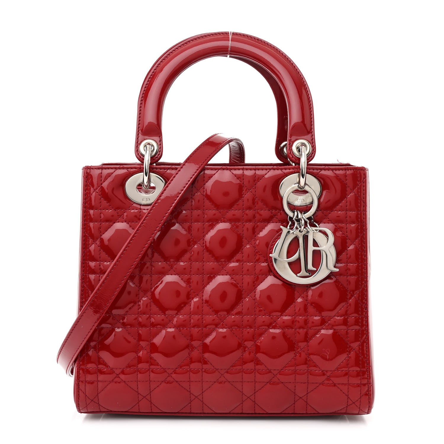 Christian Dior Patent Cannage Medium Lady Dior Burgundy Red 1 of 15