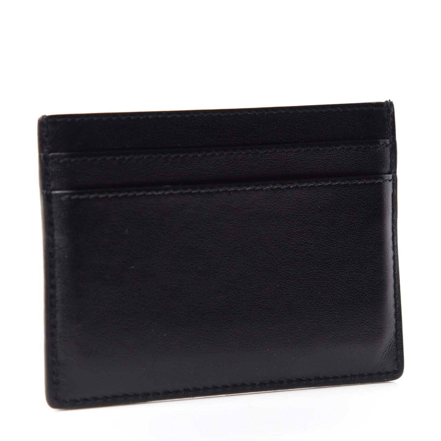 Calfskin Studded Credit Card Case Black