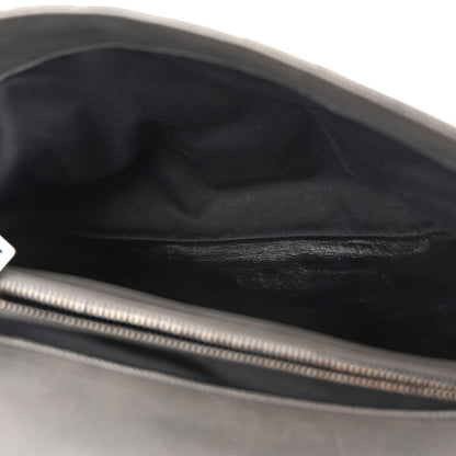 Saint Laurent Sheepskin Matelasse Chevron Monogram Large College Satchel Light Coal 5 of 11