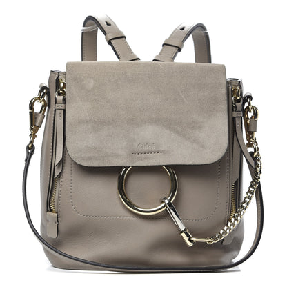 Chloe Suede Calfskin Small Faye Backpack Motty Grey 1 of 10