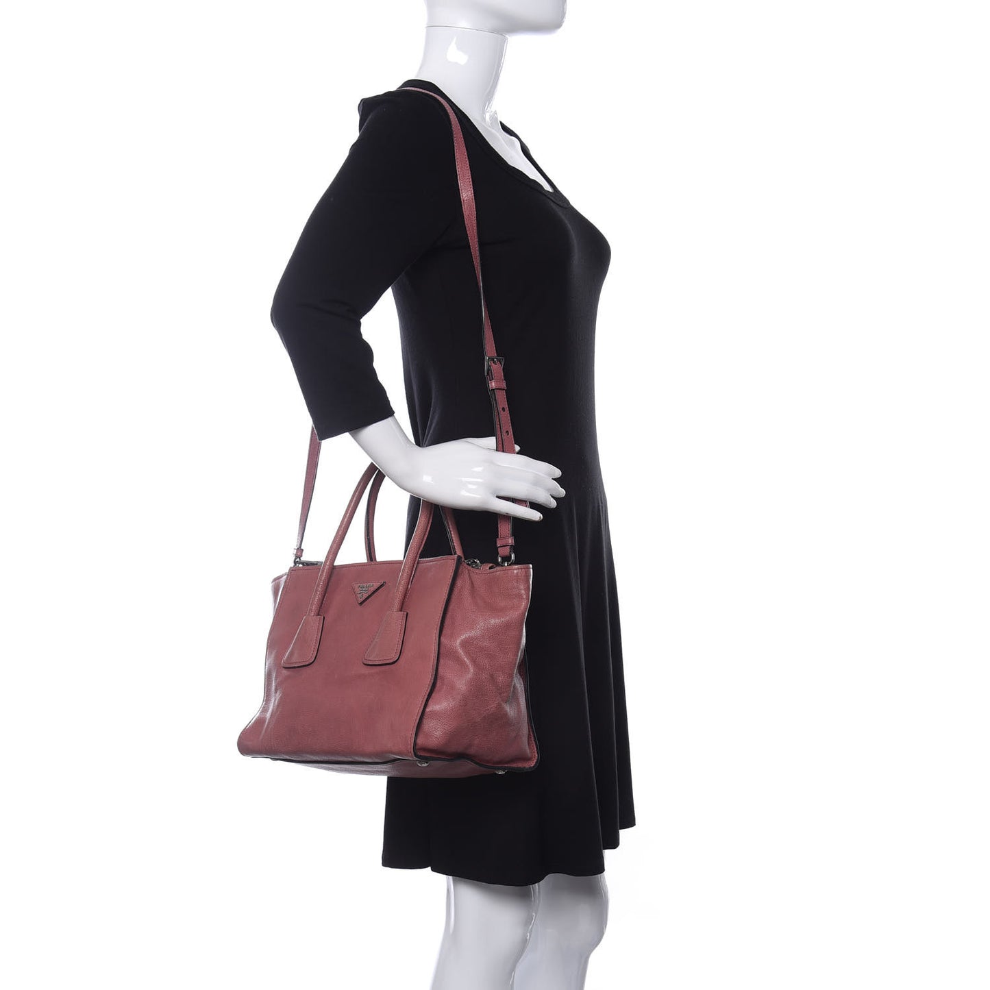 Glace Calf Small Twin Pocket Tote Pink