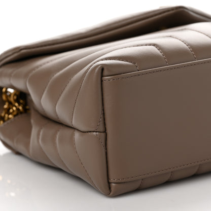 Saint Laurent Calfskin Y Quilted Monogram Small Loulou Chain Satchel Taupe 7 of 8