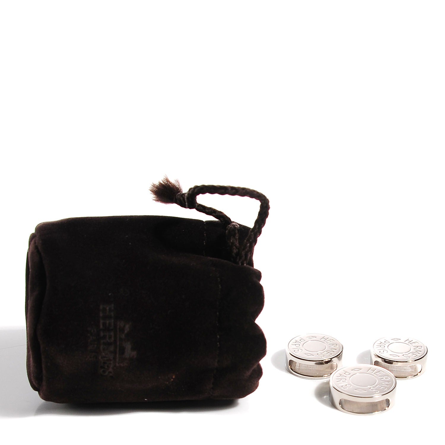 Hermes Palladium Clou De Selle Scarf Ring Set 8 of 8