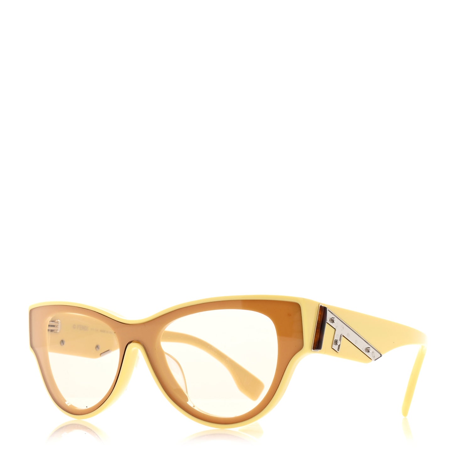 Acetate Fendi First Round Sunglasses FE40135F Yellow